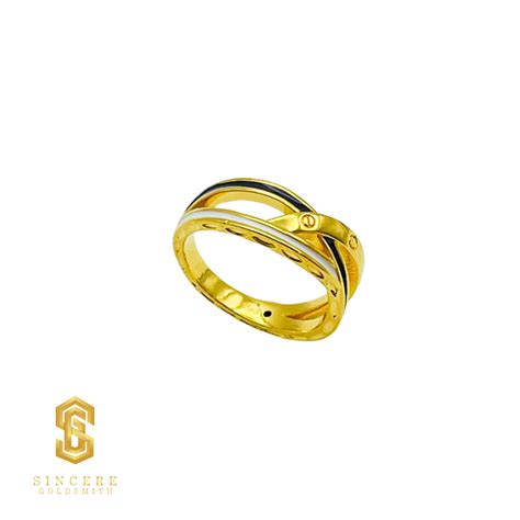 Sincere store Emas 916 3L Cincin LV .